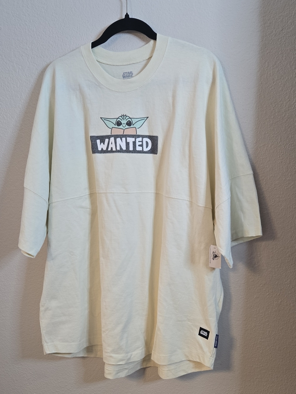 Star Wars Cream Baby Yoda "WANTED" Graphic Short Sleeve Tee